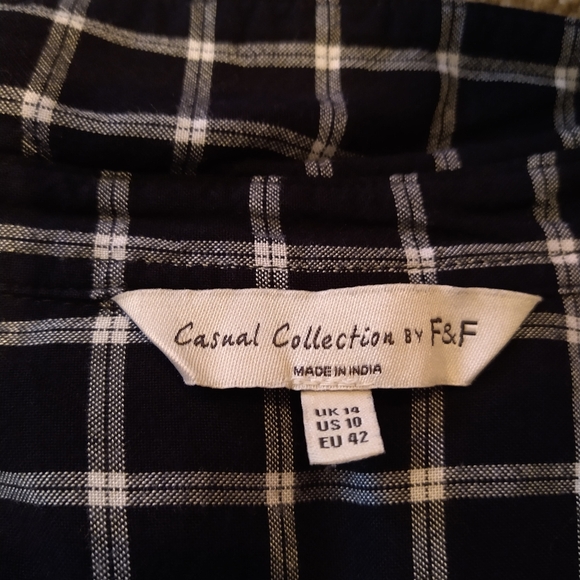 F&F plaid button down ruffle shirt dress - Picture 7 of 12